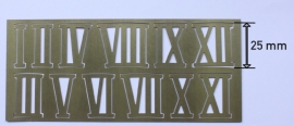 cs419 messing Romeinse cijfersset, 25 mm