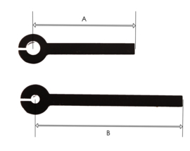 MQ97  Wijzers voor miniquartz  'modern 28/40 mm