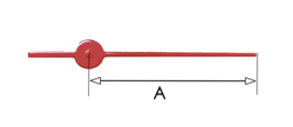 sec45 Secondewijzer voor quartz. 35mm. rood, Duitsland