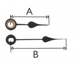 QEF66.3 Quarzt wijzerset, model 'schoppen' 25/41 mm