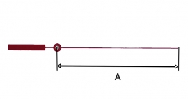 304.r. secondewijzer voor quartz in rood, 100 mm, Duitsland