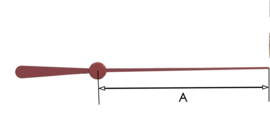 CH 71 Secondewijzer voor quartz. 70 mm. rood