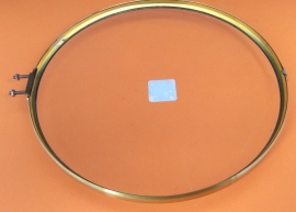 Messing rand met bol glas, 190 mm