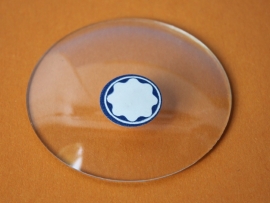 Rond bol glas. diameter 156 mm, chipjes aan de randen, oppervlakkige krasjes