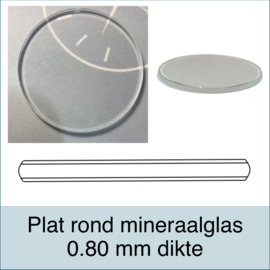 Plat rond glas voor horloges