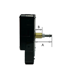 Extra sterk quartz met slepende secondeas,  AA, inclusief lange stationsklok wijzers.
