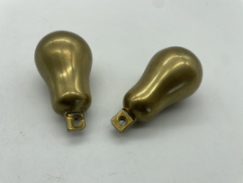 Een set van 2 antiek koperen peer gewichtjes  370 gram p/s