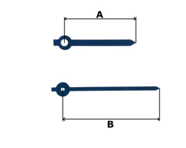 MOD012 moderne aluminium wijzerset voor quartz, blauw 49/67 mm
