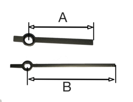 mod25.3  moderne wijzerset voor quartz in zwart, 39/53 mm