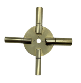 Veelzijdige messing stersleutel (spiderkey) voor opwindas 3.00 mm, 3.50 mm, 4.00 mm en 4.50 mm