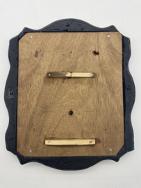 sw.048 antieke Schwartzwalder/appelklok wijzerplaat met een pauwen decoratie