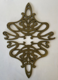 Antieke gegoten set van 2 koperen Art nouveau ornamenten