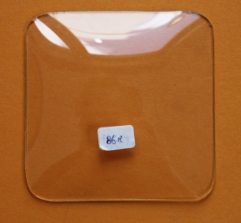 Oud vierkant bol glas, 86x86 mm.