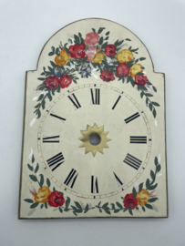 sw.047 antieke Schwartzwalder/appelklok wijzerplaat met floraal decor