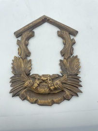 Ko2 Vintage houten ornament/omlijsting voor een koekoeksklok