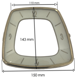 Sch.42 Vintage trapezium glasrand met bol glas en cijferrand