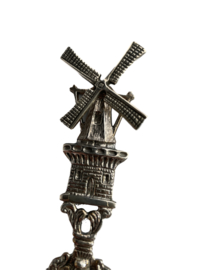 Geboortelepel groot  Molen, Zilver,  2e gehalte, 20 cm