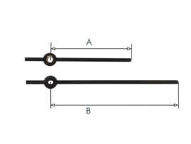 ModEF05 moderne wijzerset voor quartz in zwart 68/108 mm.