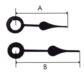 QEF090.1 Quarzt wijzerset, model 'schoppen' 24/31 mm