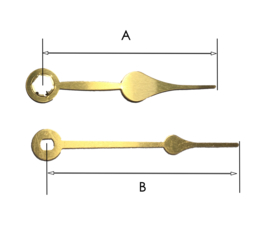 cos22 Quarzt wijzerset, model 'schoppen' goud 45/50 mm