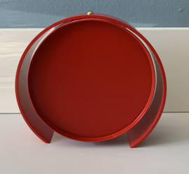 Vintage tafelklok, rood, New old stock (NOS)