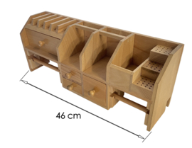 G04 Gereedschap organiser voor boortjes, tappen, tangen en pincet. beukenhout
