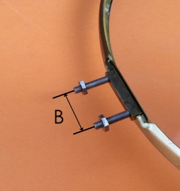 Messing rand met bol glas, 190 mm