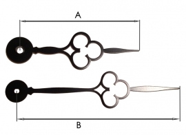 QEF 479 Klassieke wijzerset 'klaver'  85/114 mm
