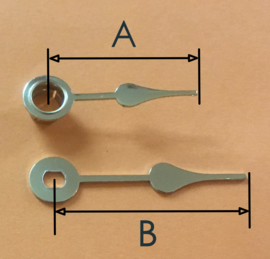 QEF091.2 Quarzt wijzerset, model 'schoppen' goudkleur 24/31 mm