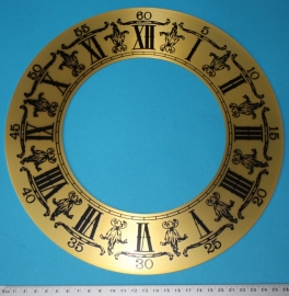 109.63 Aluminium wijzerrand met Romeinse cijfers. 277 mm.
