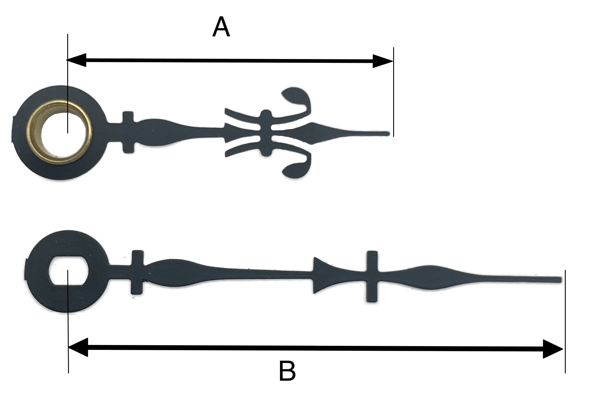 QEF100 Wijzers in de vorm van Fleur de Lis, zwart, 30/40 mm