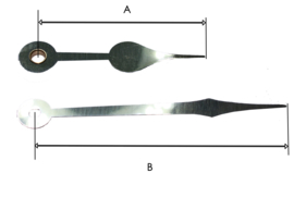 sch83 Quarzt wijzerset, model 'schoppen' goudkleur  62/90 mm