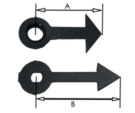 P18 Wijzerset 'Pijl' in zwart 20/25 mm