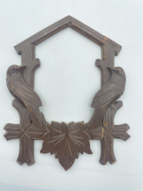 Ko5 Vintage houten ornament voor een koekoeksklok, 20,5 x 17 cm