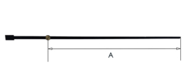 Zeer lange secondewijzer voor extra sterk slepend quartz. A= 215 mm