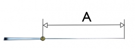 305.zil. Secondewijzer voor quartz. 128mm. zilver.