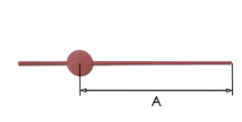 BE40 kunststof secondewijzer, rood, 60 mm