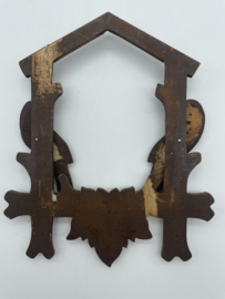 Ko5 Vintage houten ornament voor een koekoeksklok, 20,5 x 17 cm