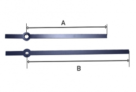 mod35.13 zwarte moderne wijzerset voor quartz, 95/120 mm