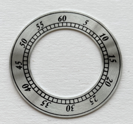 S73 zilverkleurige  wijzerplaat voor secondeaanduiding, 47 mm