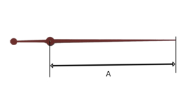 sec75 Secondewijzer voor quartz. 85mm. rood