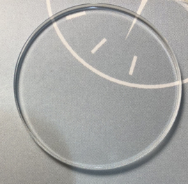 Plat rond mineraal glas dikte 0.80 mm