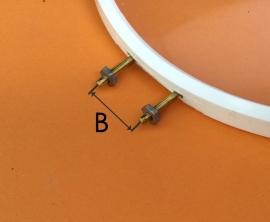 Kunststof rand met bol glas, 130 mm