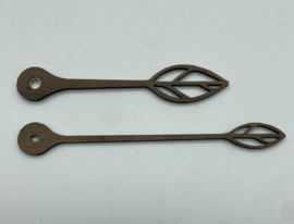 Houten wijzers met blad vorm 90/115 mm
