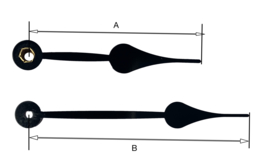 sch019 Quarzt wijzerset, model 'schoppen' 83/118 mm