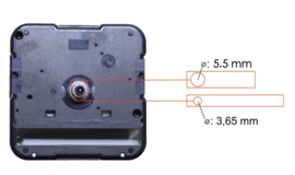 JH s001 Quartz AA met 'non-stop' secondenas wijzeraslengte A= 9 mm