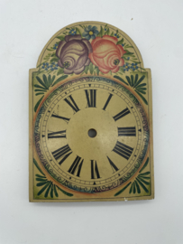 sw.042 antieke Schwartzwalder/appelklok wijzerplaat met floraal decor
