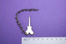 Messing insteekpen met ketting voor Friese staartklok 44 mm