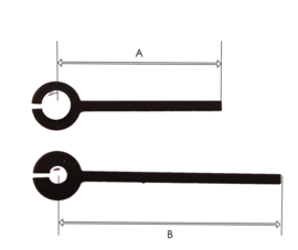 MQ99  Wijzers voor miniquartz  'modern 22/30 mm