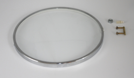 Chromen rand met bol glas, 150 mm